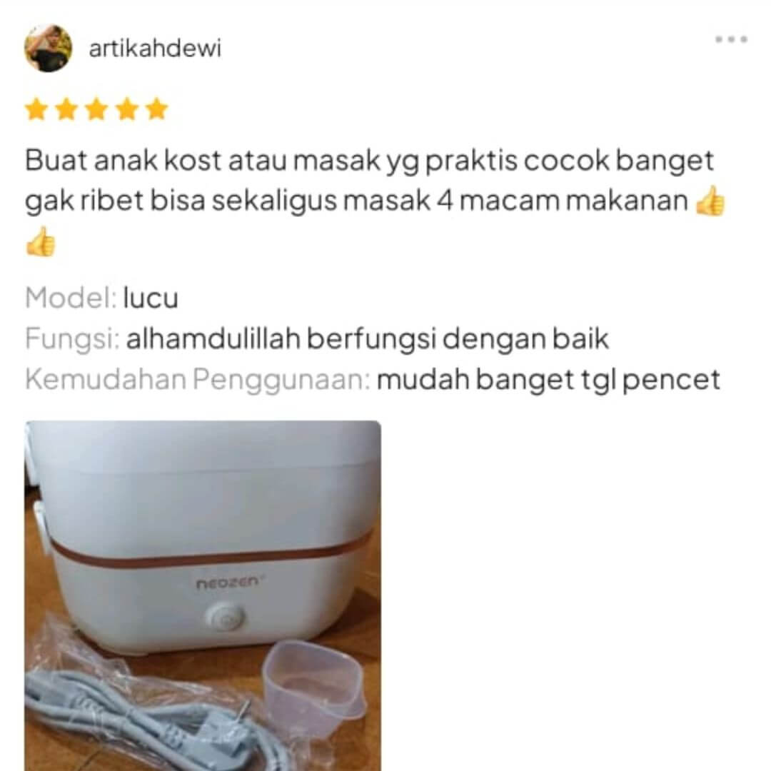 Testimonials - Neozen Electric Lunch Box - Kotak Makan Listrik Portable (4)