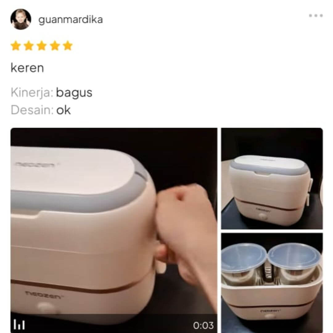 Testimonials - Neozen Electric Lunch Box - Kotak Makan Listrik Portable