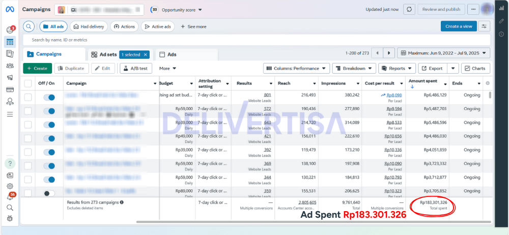 Delivertisa Jasa Meta Ads Iklan Facebook Instagram Digital Marketing Agency Medan Indonesia Private Mentoring